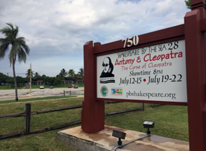 Photo of Palm Beach Shakespeare Festival sign