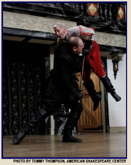 Richard of Gloucester spearing Somerset in Henry VI, Part 2 at the Blackfriars Playhouse